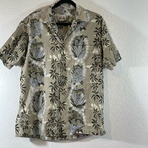 LOCAL PARADISE Palm Trees Hawaiian Shirt Size Medium Chest Pocket Made In Hawaii